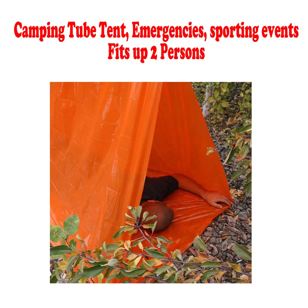 2 Pack Outdoor Emergency Tube Tent Camping Survival Shelter Lightweight Compact