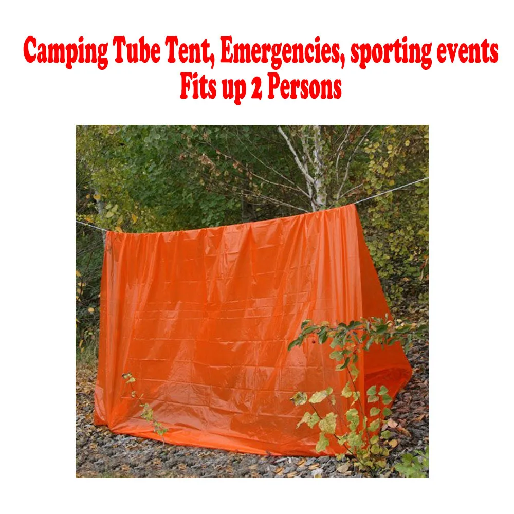 2 Pack Outdoor Emergency Tube Tent Camping Survival Shelter Lightweight Compact