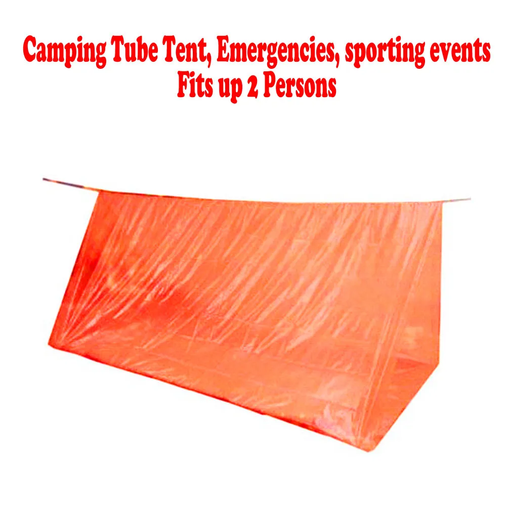 2 Pack Outdoor Emergency Tube Tent Camping Survival Shelter Lightweight Compact