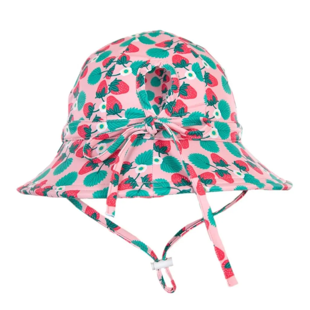 Acorn Kids: Wide Brim Swim Hat Strawberry Pink