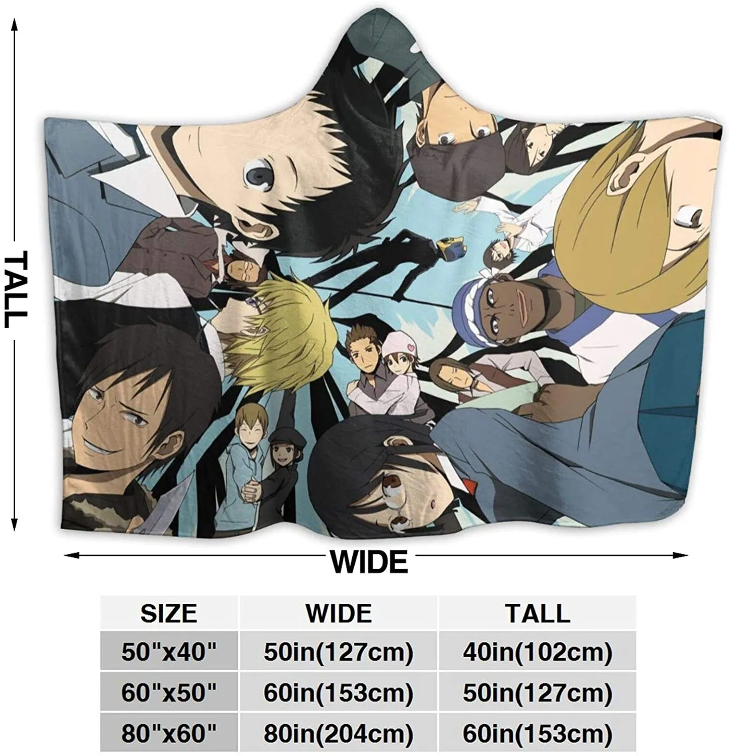 Anime Durarara!! Fleece Flannel Warm Throw Hooded Blanket
