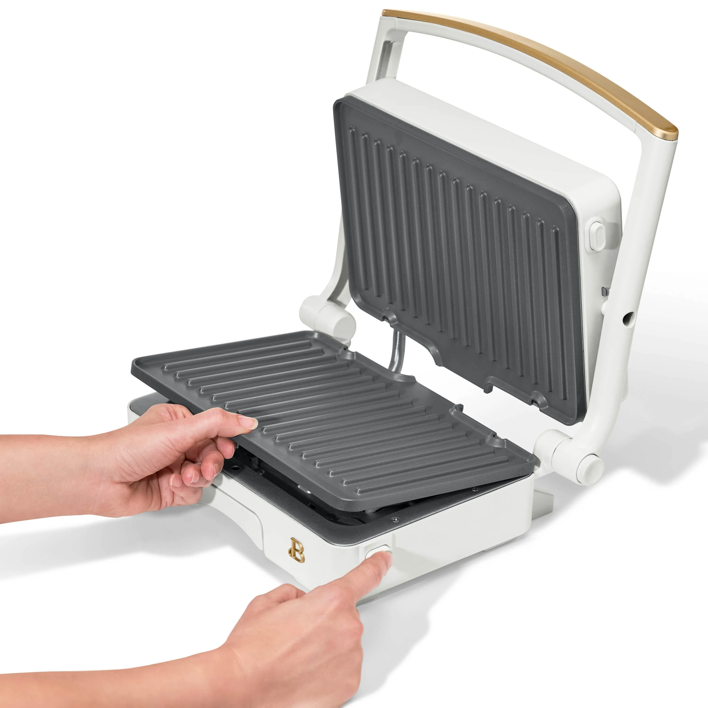 Beautiful 2-in-1 Panini Press & Grill, White Icing by Drew Barrymore