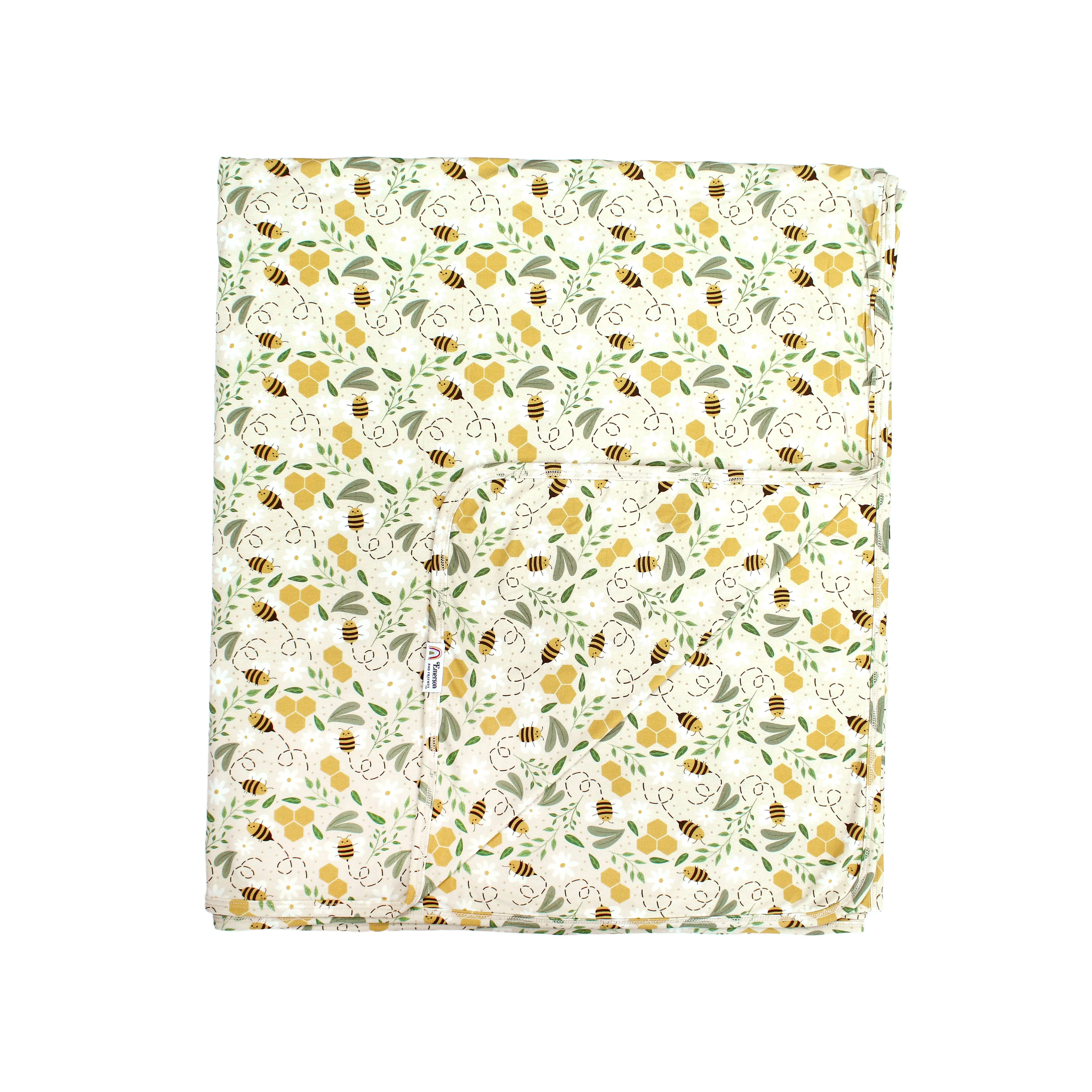Happy Honey Bees Bamboo Blanket