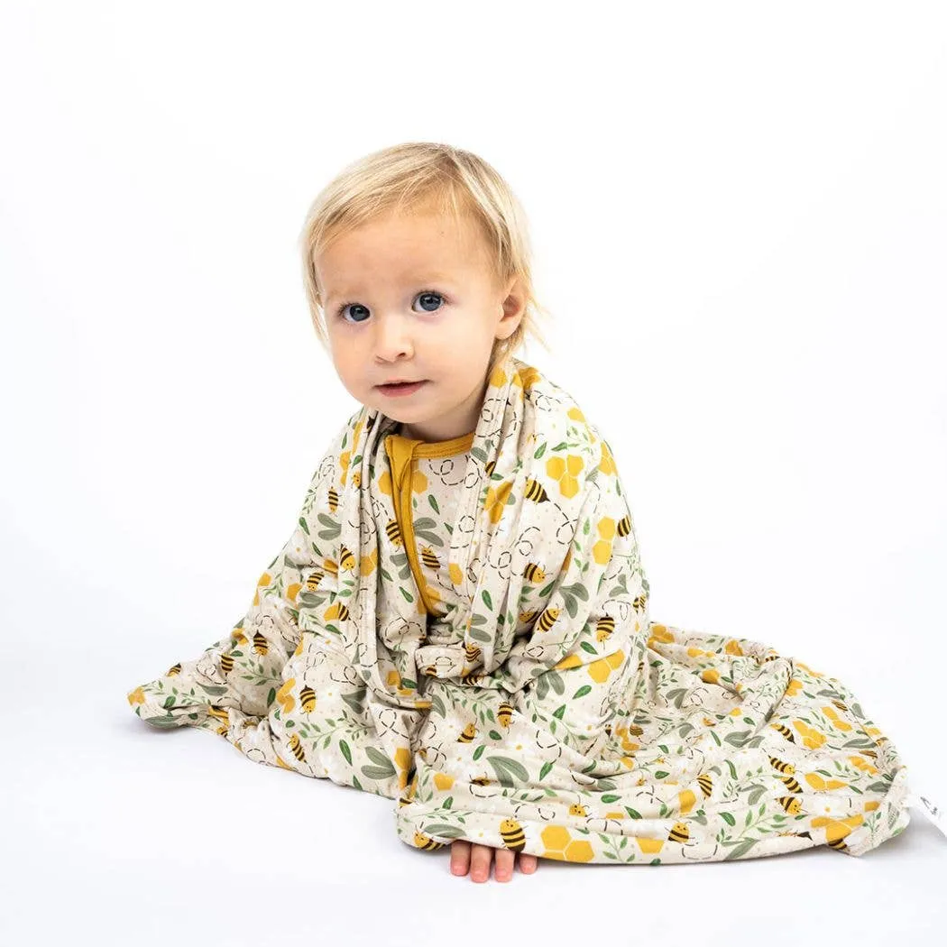 Happy Honey Bees Bamboo Blanket