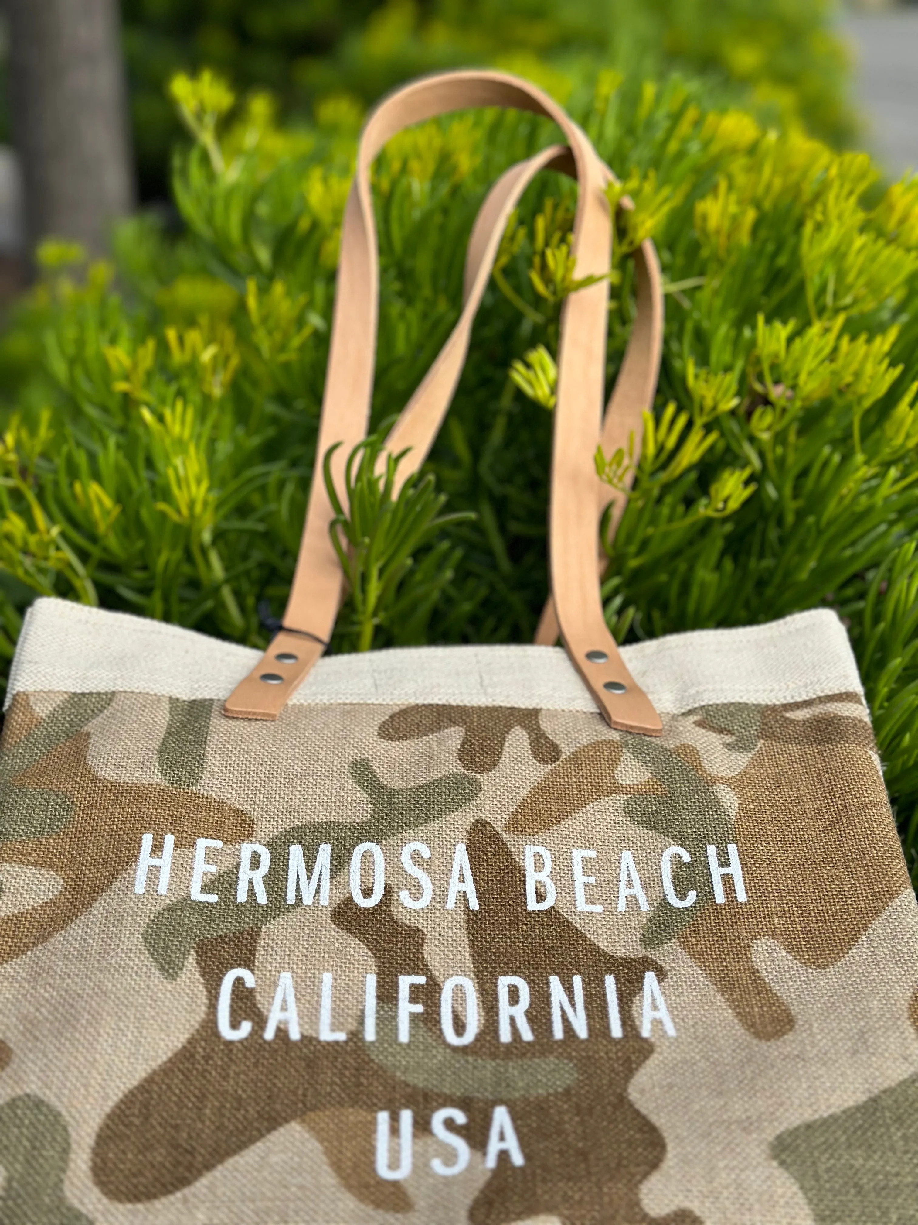 HERMOSA BEACH: City Series - Long Handle Market Bag in SAFARI CAMO (TYPE: BD-ML03N-OS)