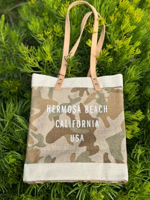 HERMOSA BEACH: City Series - Long Handle Market Bag in SAFARI CAMO (TYPE: BD-ML03N-OS)