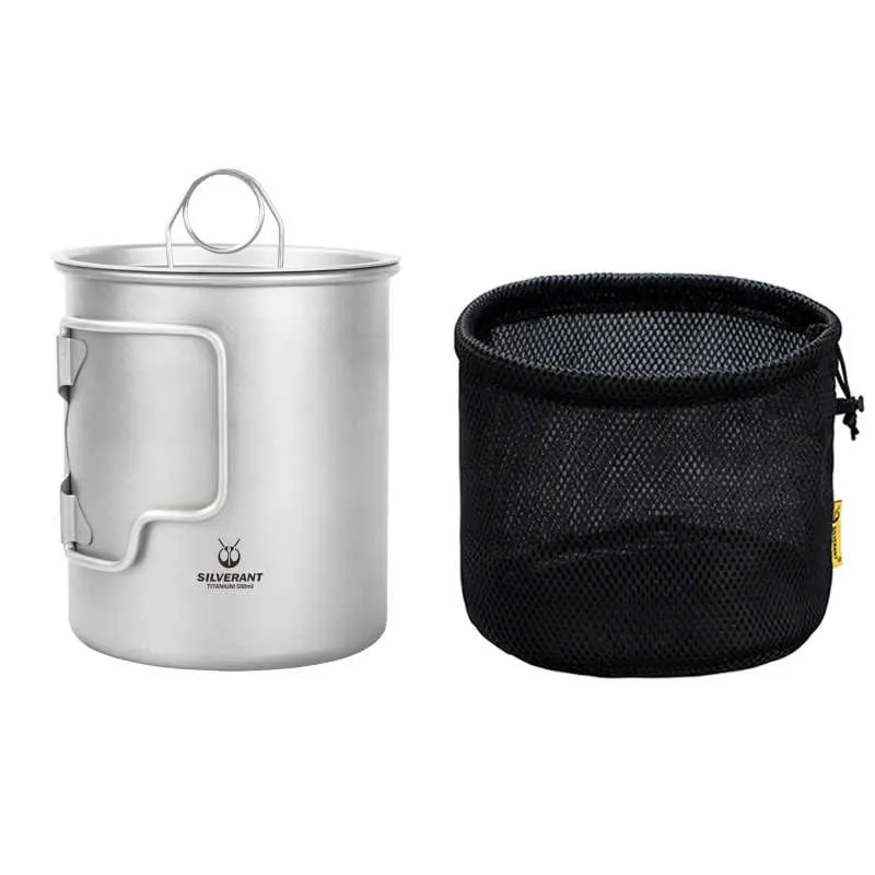 SilverAnt | Ultralight Titanium Cup With Lid | 500ml/17.6 fl oz